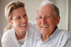 Old man and nurse