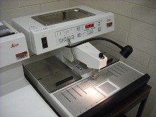 The Leica EG1150 tissue embedder.