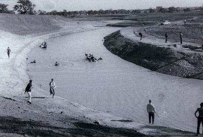 The Moat in front of Glenn College 1967