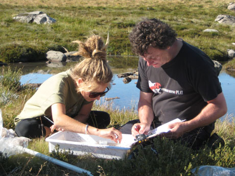 Students Charlotte Klempin and Paul Jonas in Falls Creek