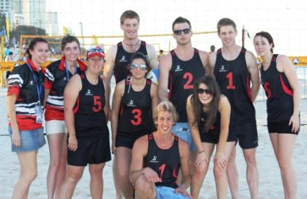 mixed beach volleyball team