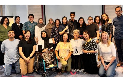 Members of the INKLUSI impact evaluation team at a workshop in Jakarta