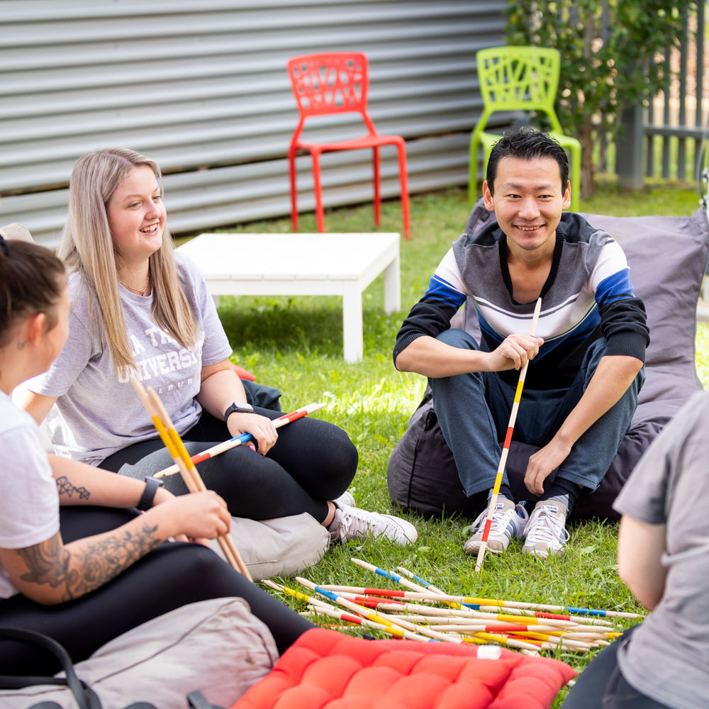Image of students playing on Mildura campus.