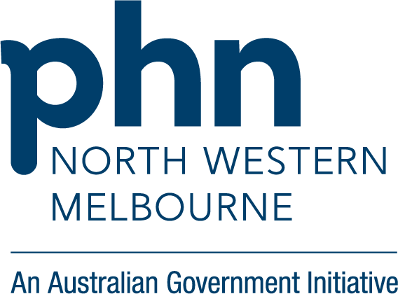 North Western Primary Health Network text logo, with the letters 'phn' 'North Western Melbourne' and 'An Australian Government Initiative