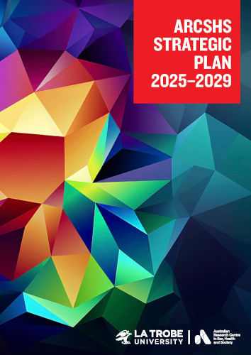 ARCSHS Strategic Plan 2025-2029 Front cover of the ARCSHS Strategic Plan 2025-2029, with a polygonal background in bright jewel-like colours