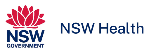 NSW Government red waratah logo with text 'NSW Health