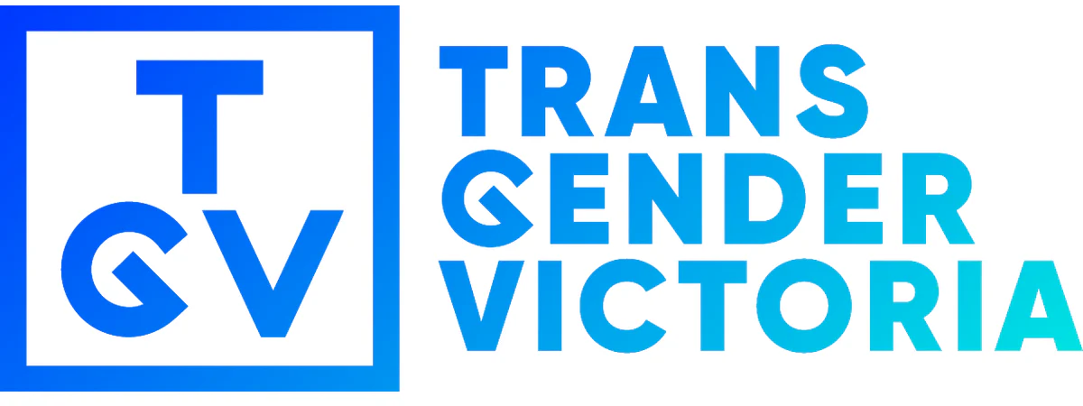 Transgender Victoria logo Transgender Victoria logo with letters 'TGV' in a blue-to-aqua gradient square