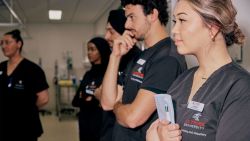 La Trobe nursing students in a clinical training session.