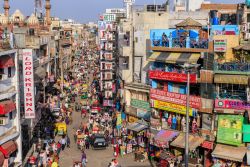 Busy street in India