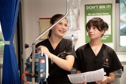 Nursing students in Nursing lab 