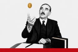John Maynard Keynes tossing a coin for the 25th GS Watson Lecture
