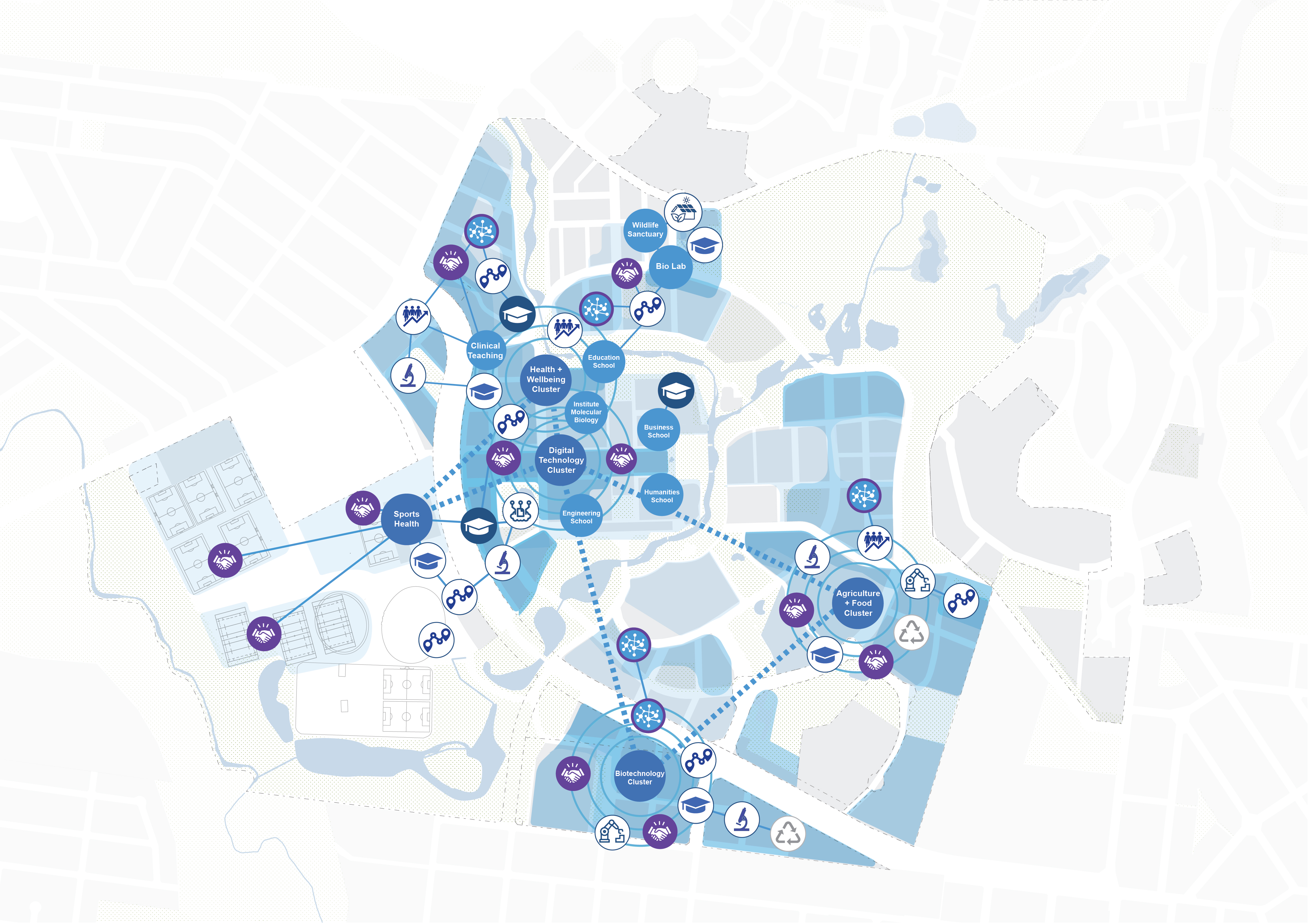Illustrative map of innovation hubs