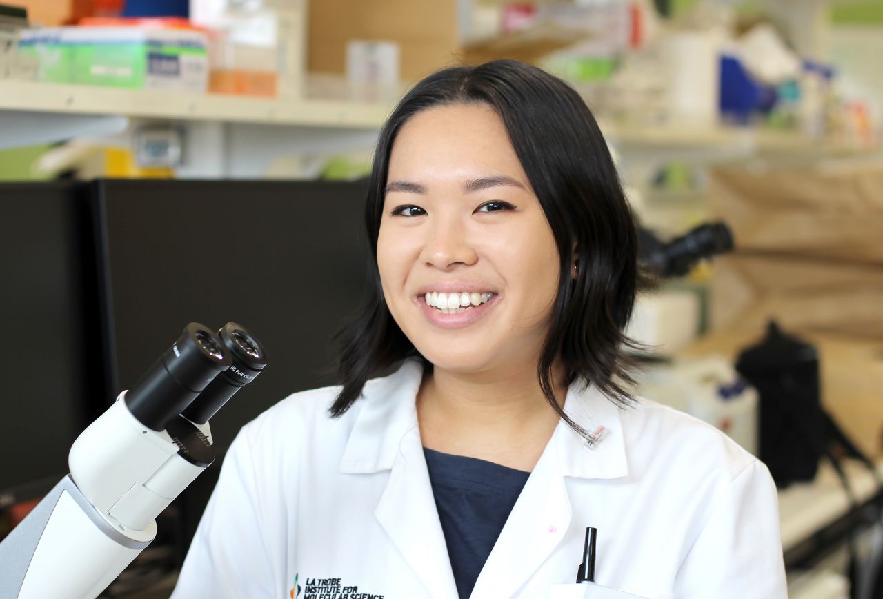 PhD candidate Charlene Magtoto is exploring how a particular gene governs cell shape. “When cells lose their shape, tissues can become disorganised and can lead to cancer,” said Charlene. “If we identify what pushes cells into disease, we can find ways to prevent that from ever happening. It’s a very novel project, which I like.”