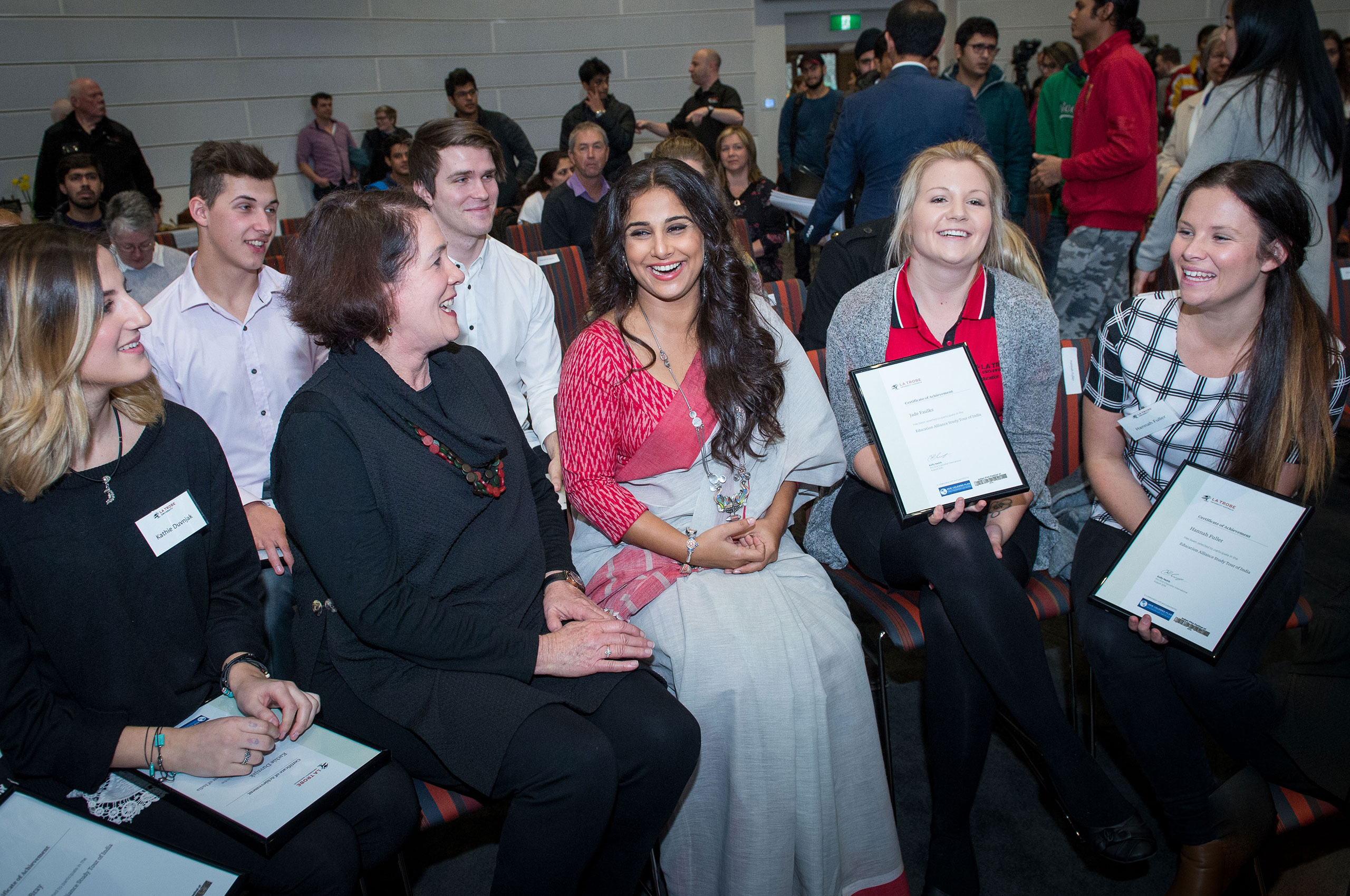 Vidya Balan with students