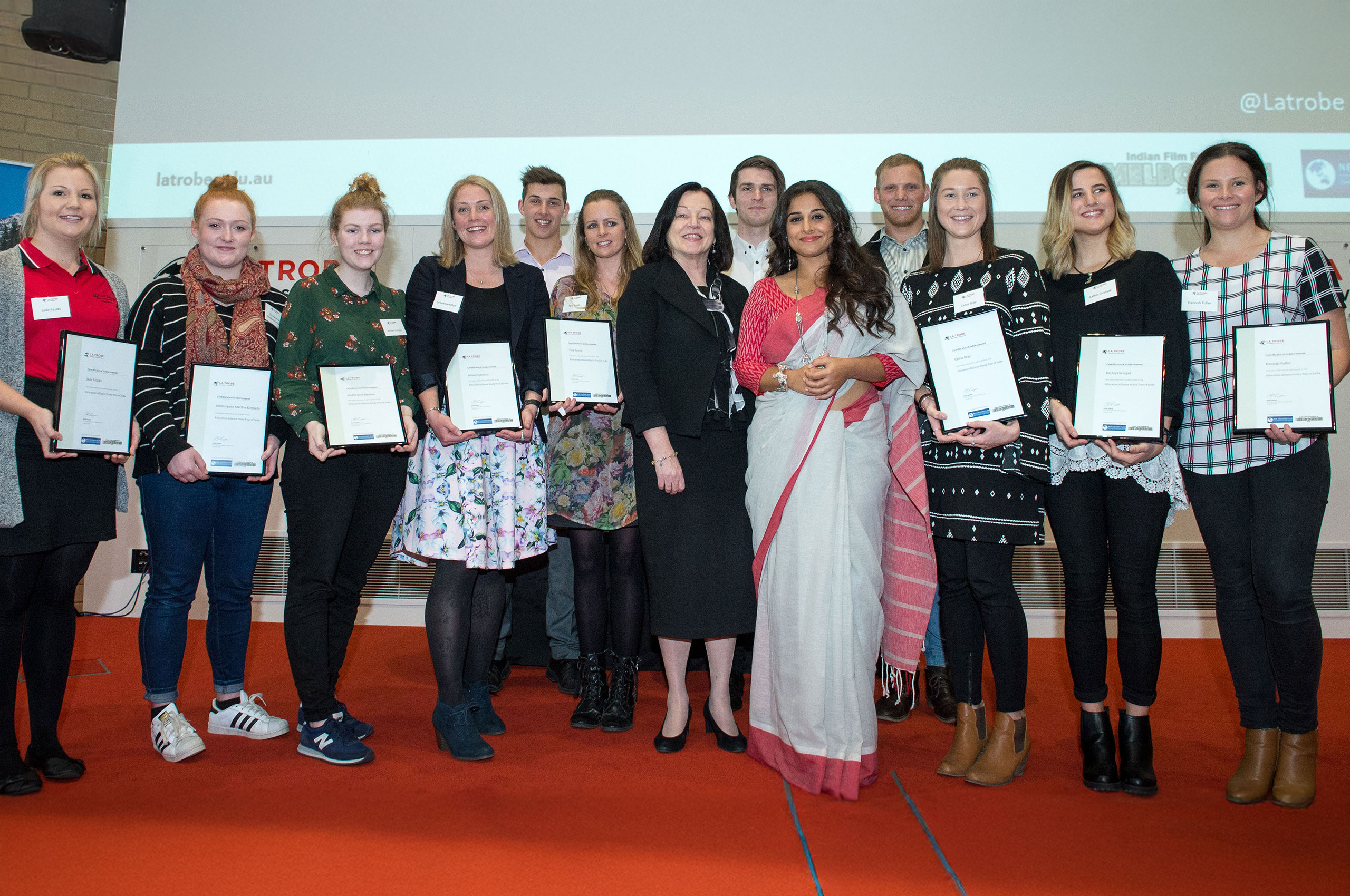 Vidya Balan at La Trobe University with students