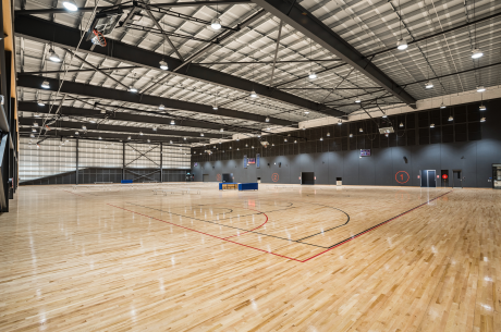 The La Trobe Sports Stadium includes six high-ball indoor courts across two halls. 