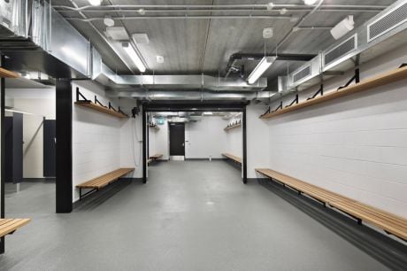 There are nine gender-neutral change rooms that can accommodate up to 280 people. 