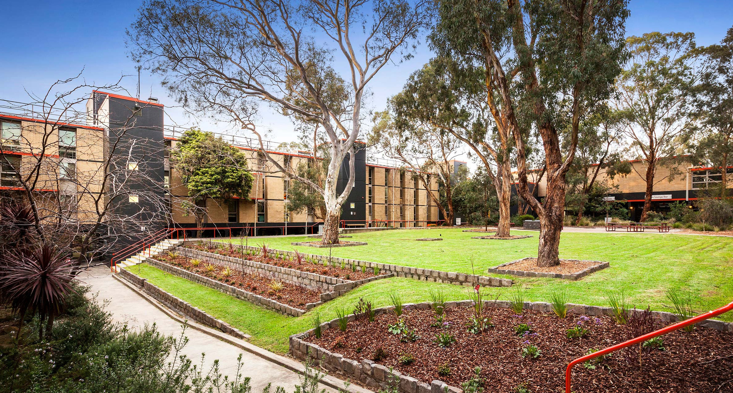 Outdoor areas at Menzies College. 
