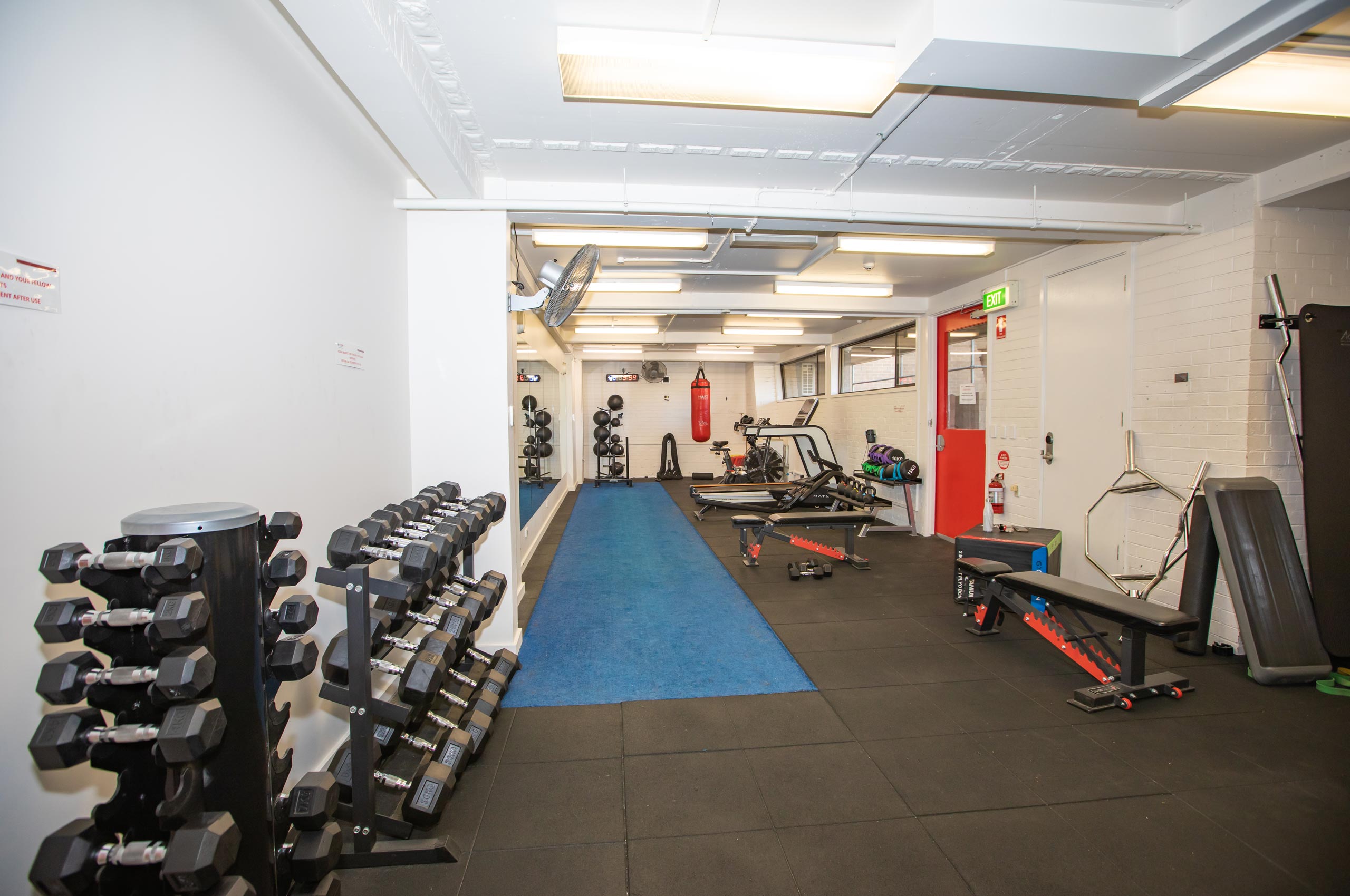 Gym facilities for personal fitness. 
