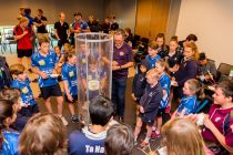 Students participate in a hands-on ‘wind tunnel’ exercise, led by the Bendigo Science and Discovery Centre.