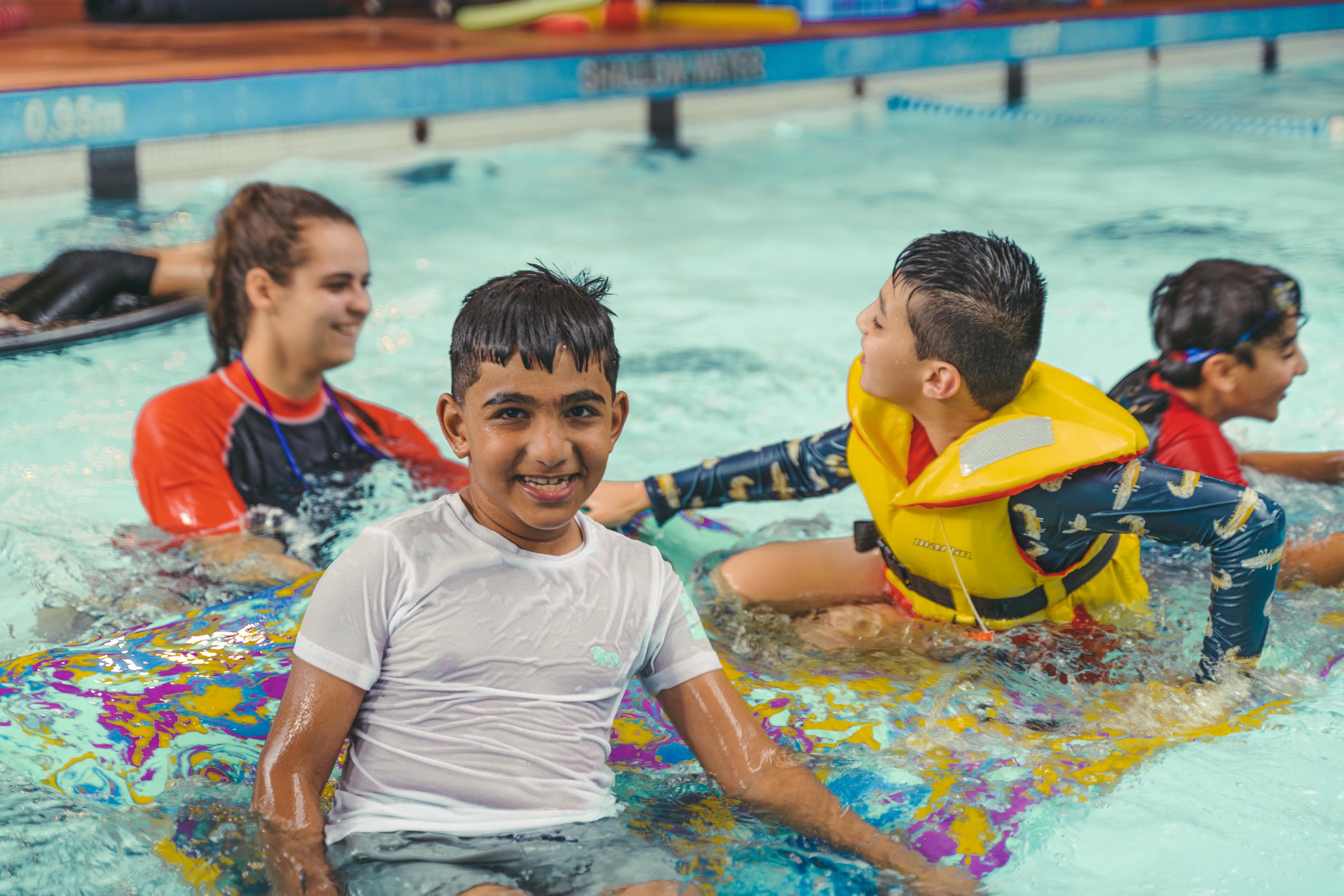 Kids enjoying their water safety session