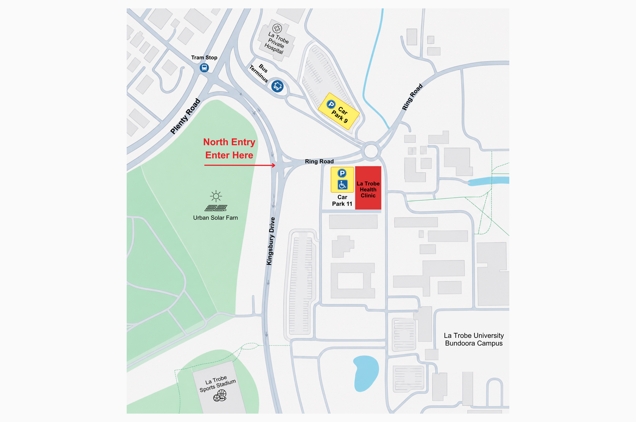 La Trobe Health Clinic map