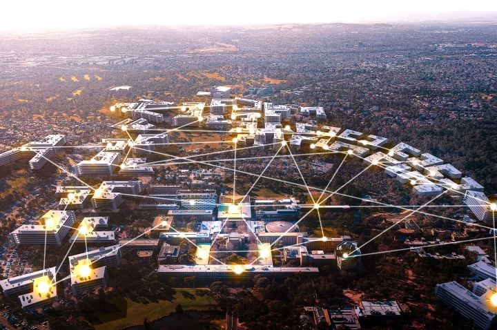 Impression of La Trobe's city of the future. 