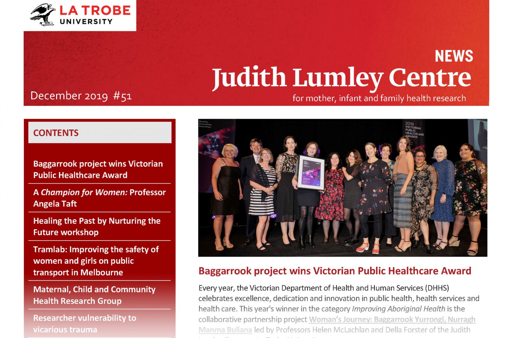 JLC Newsletter December 2019 edition, News, La Trobe University