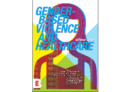 Textbook cover of Gender-based violence and healthcare in Timor-Leste flashing between Tetum and English language versions