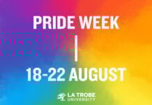 Pride Week graphic with '18 – 22 August' written on it