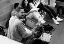 Students in study spot together