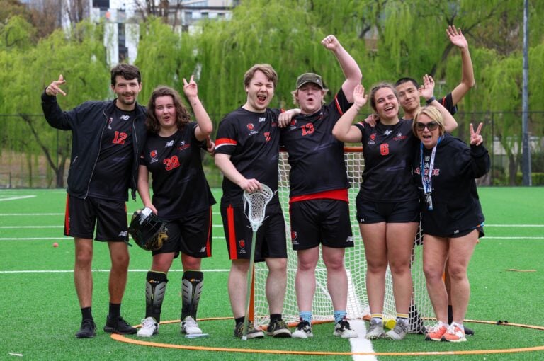 A sports team in their La Trobe uniform