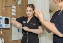 La Trobe nursing student with supervisor