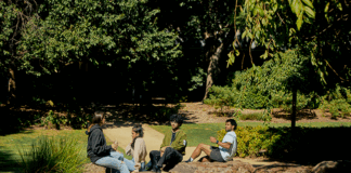 La Trobe students at International gardens