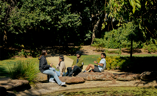 La Trobe students at International gardens