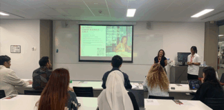 International students in a workshop