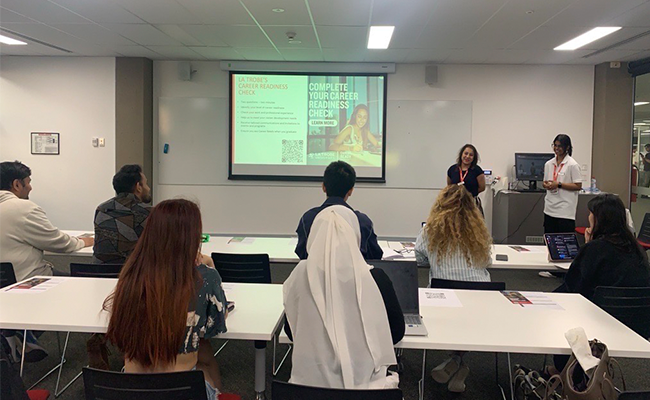 International students in a workshop