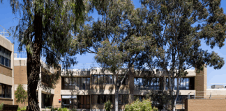HHS1 building surrounded by trees