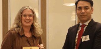 Vanessa Nicholson receiving West Wodonga Rotary Award