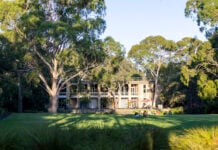Bundoora campus with grass and trees
