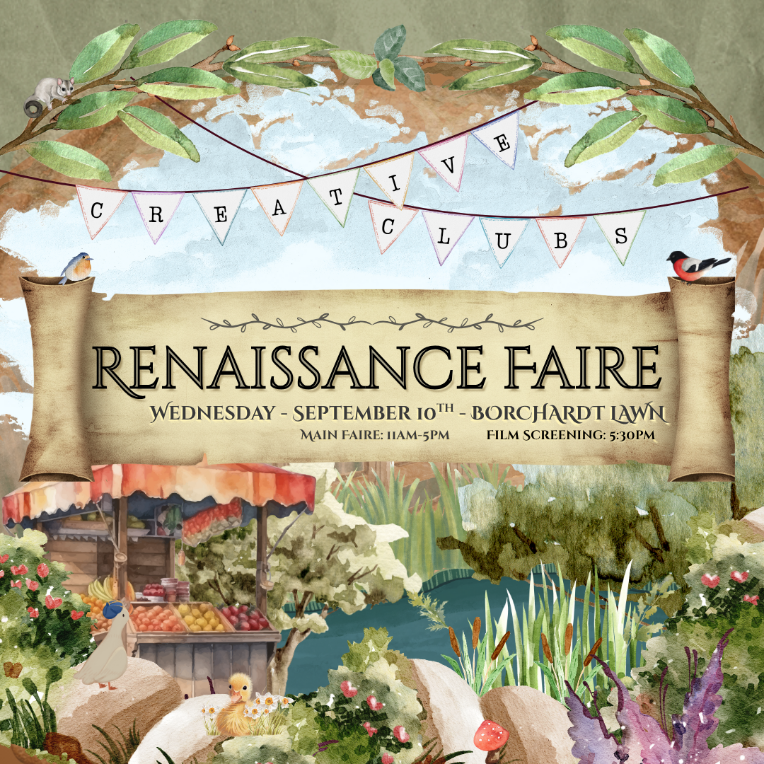 renfaire 2 Renaissance Faire poster with illustrations of a forest