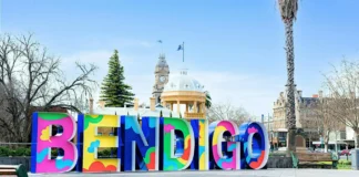 The Bendigo letter sign in Bendigo city