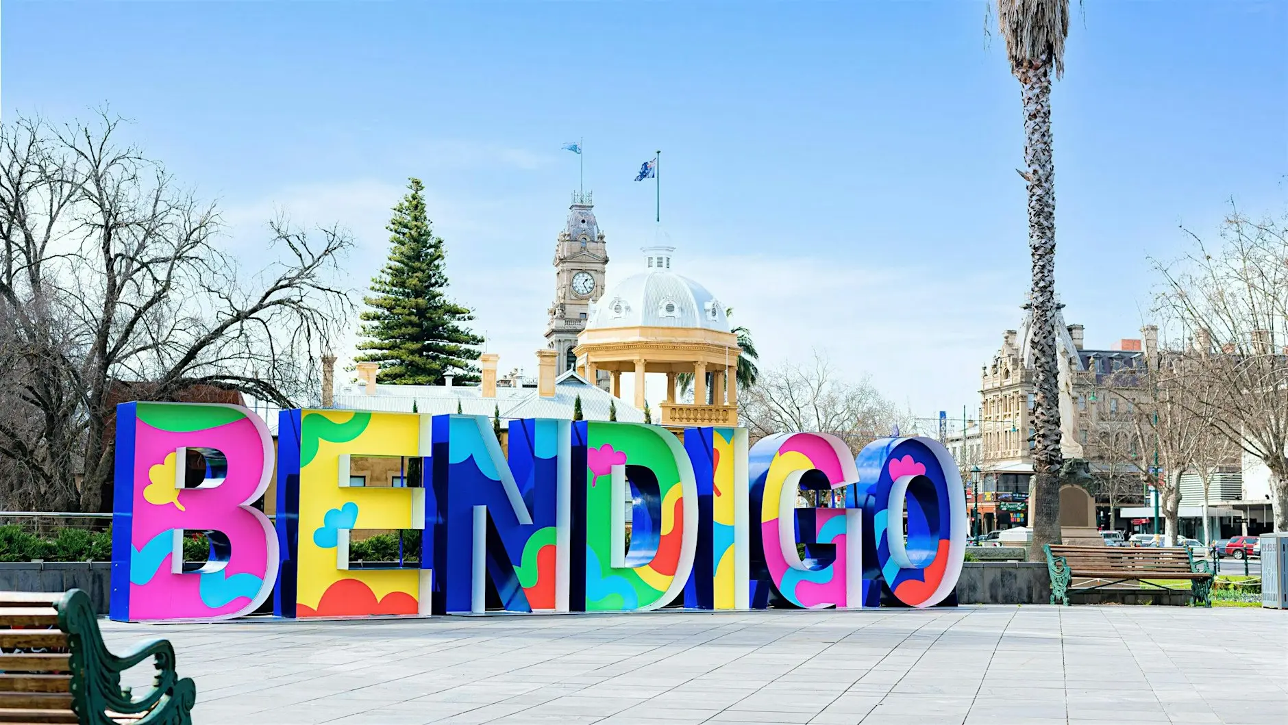 The Bendigo letter sign in Bendigo city