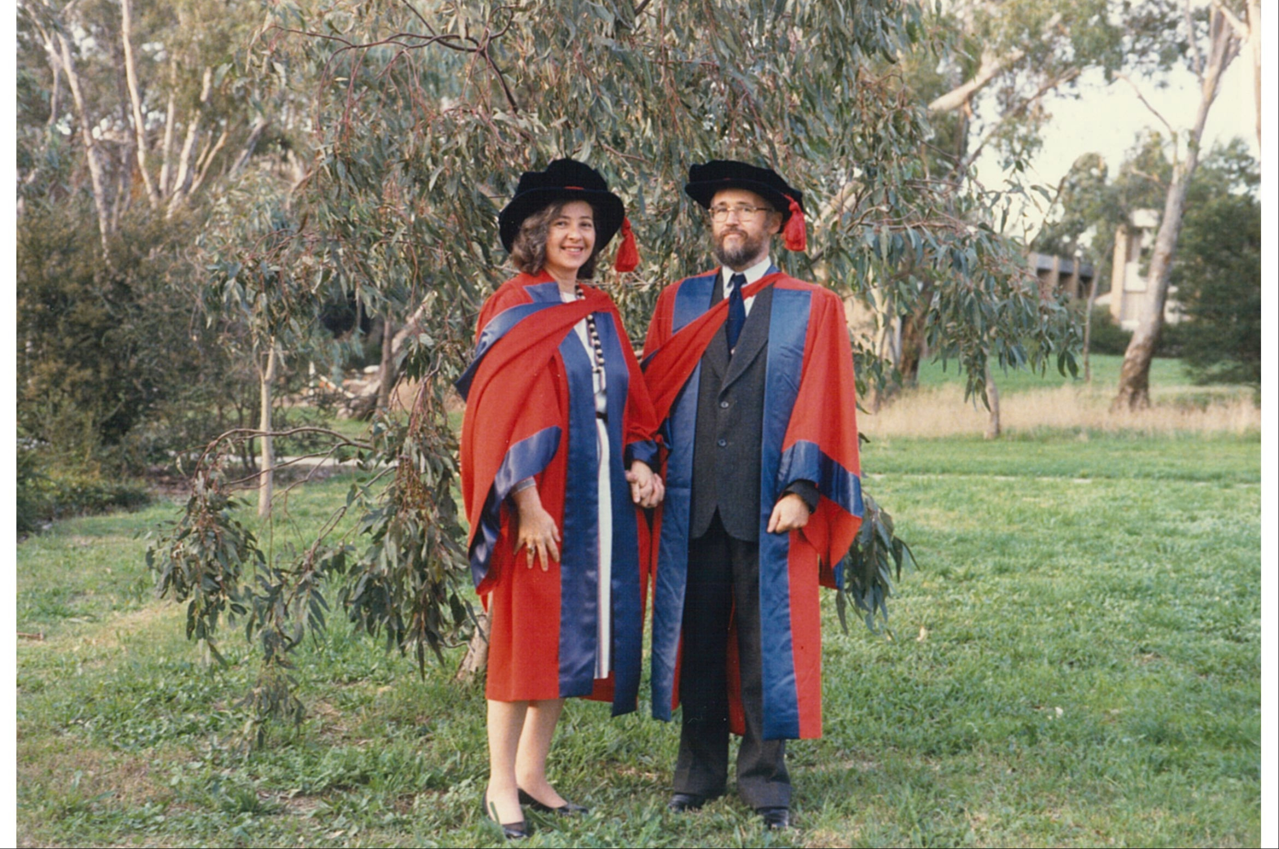 Alumni Roger and Robin's 70s graduation