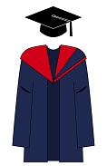 The academic dress worn by Master graduates at La Trobe.