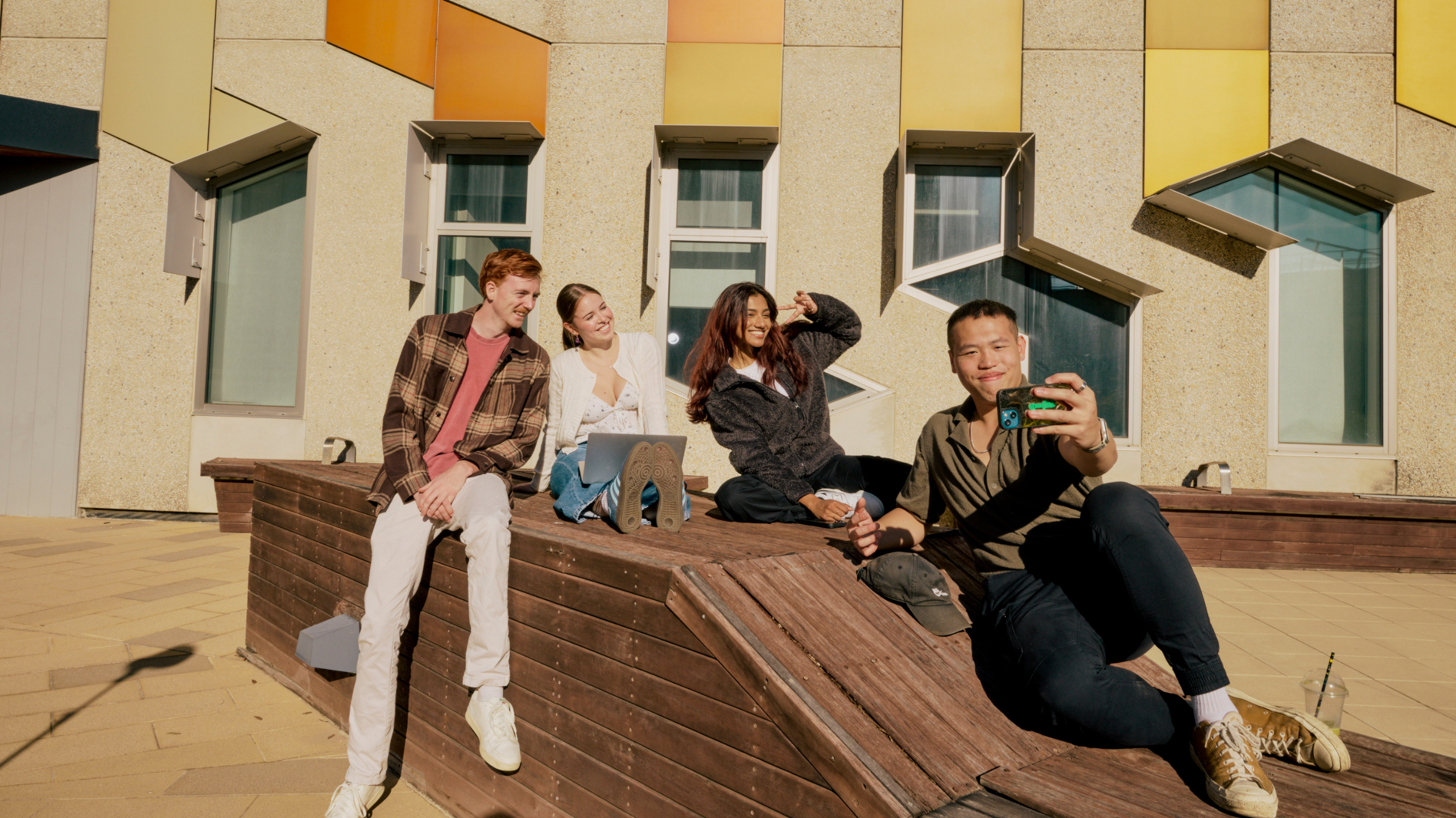 Student walking down LIMS path